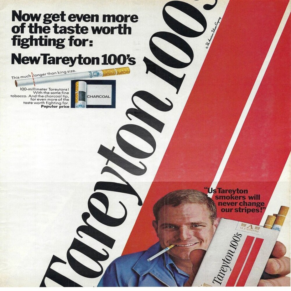 1967 Tareyton 100’s Taste Worth Fighting For Vintage Magazine Print Ad/Poster